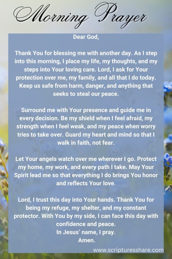 Beautiful Morning Prayer For God’s Protection Over Your Day