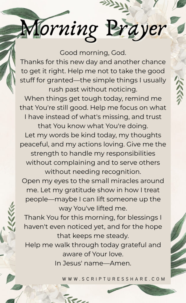 Beautiful Daily Prayer for Gratitude and God’s Blessings