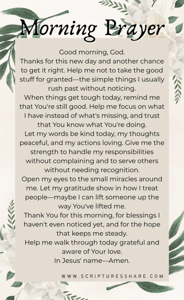 Beautiful Daily Prayer for Gratitude and God’s Blessings