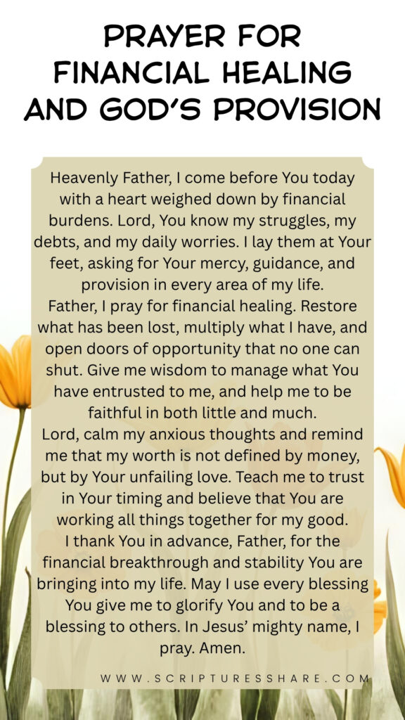 Prayer For Financial Healing And God’s Provision