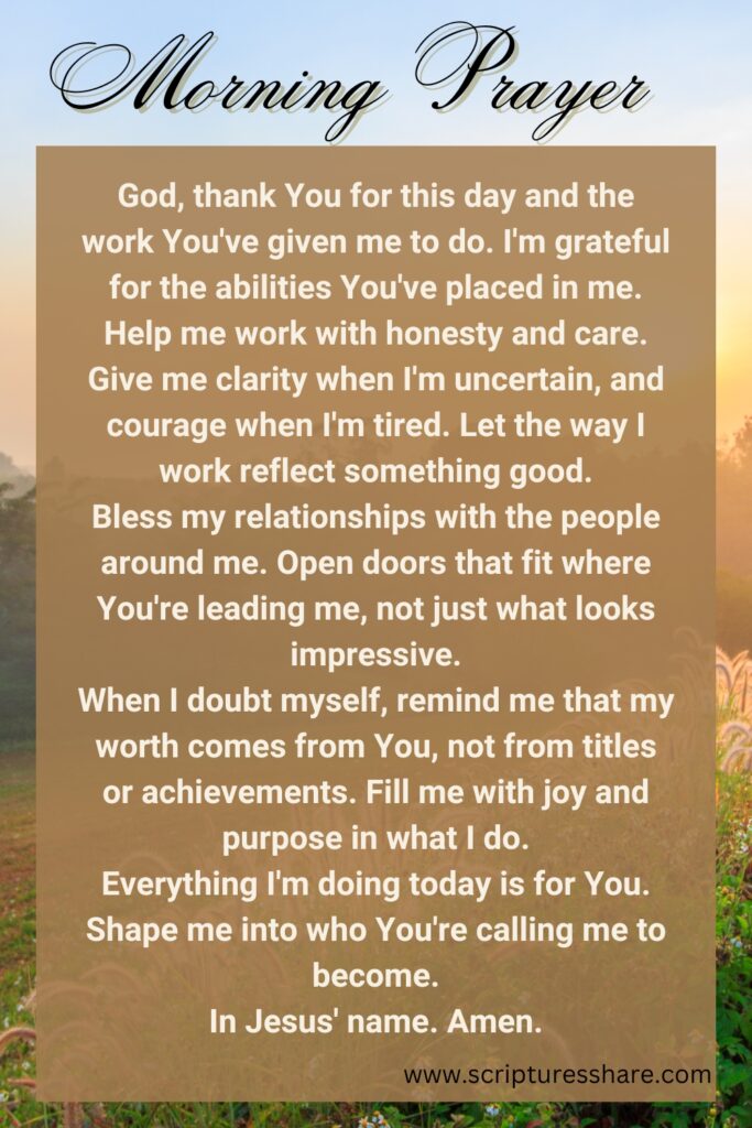 A Morning Prayer for Professional Growth and Success at Work