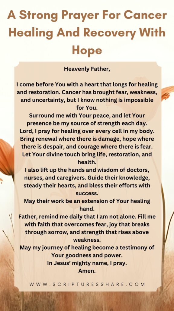 A Strong Prayer For Cancer Healing And Recovery With Hope
