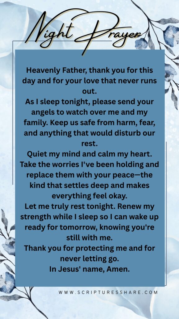 Bedtime Prayer for Angelic Watch and Peaceful Rest