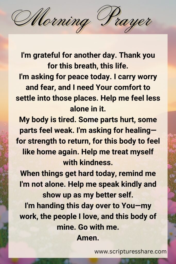 Good Morning—A Prayer for Comfort and Health
