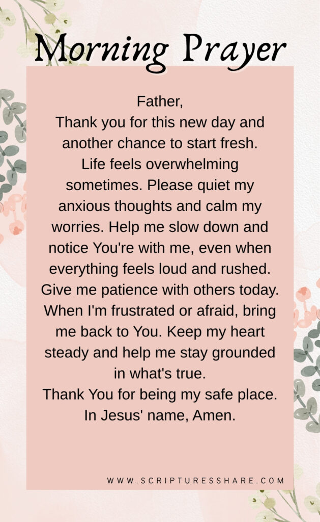 Morning Blessing Prayer for a Quiet and Peaceful Heart