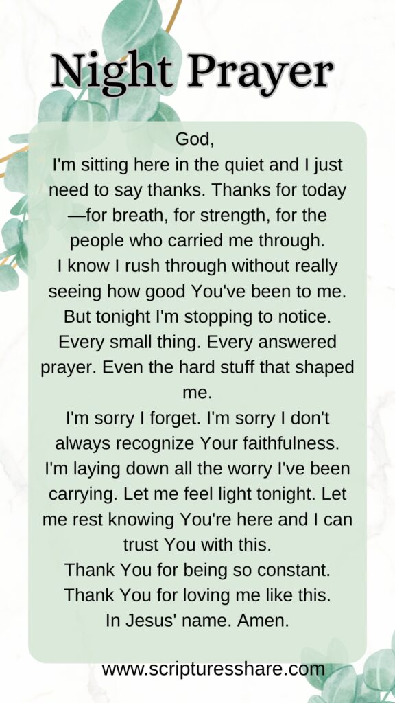 Evening Prayer to Remember God’s Goodness Before Sleep