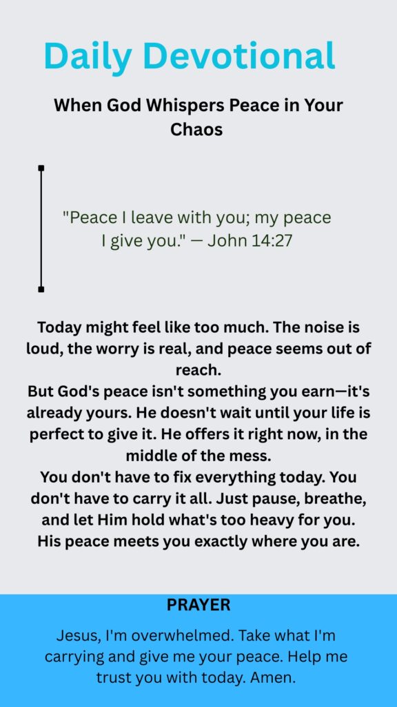God's Peace is Waiting for You Today | Short Morning Devotional