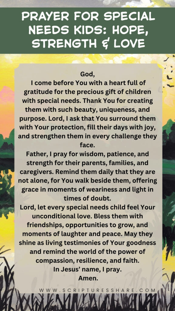 Prayer For Special Needs Kids Hope, Strength & Love