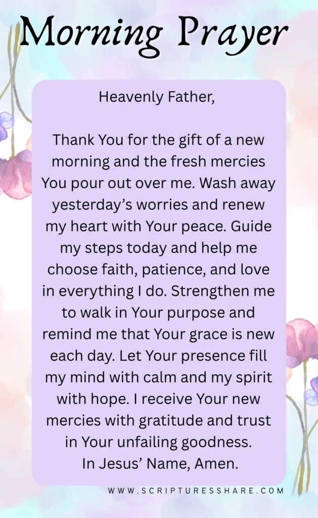 A Prayer for New Mercies Every Morning