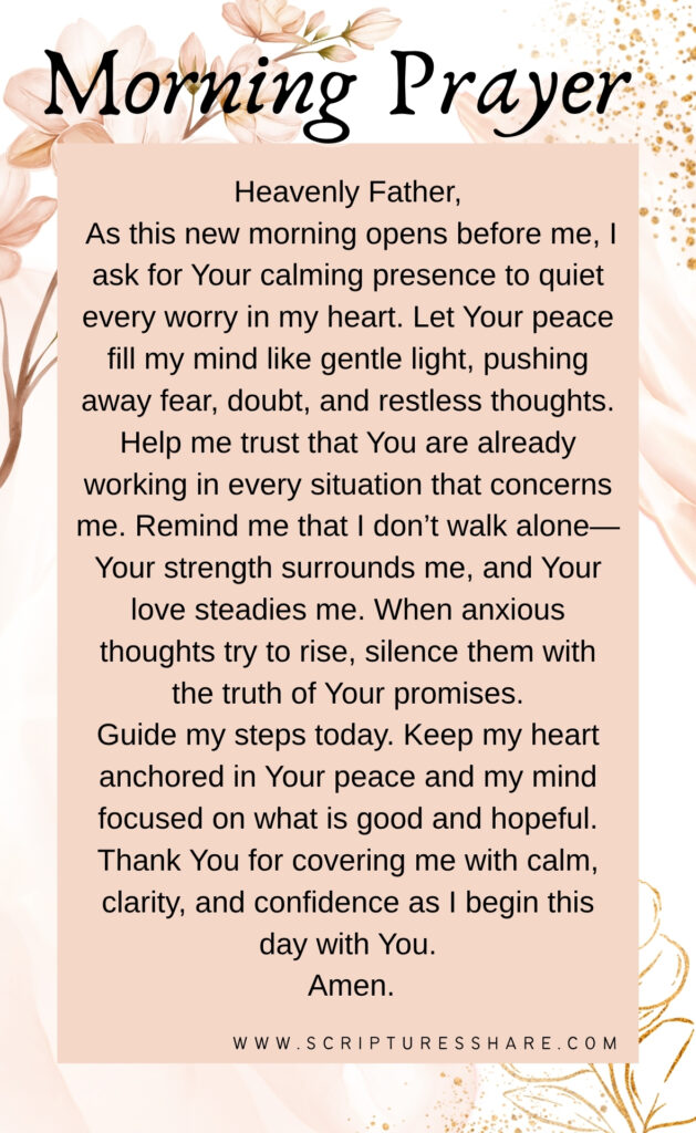 Morning Blessing to Silence Inner Worries