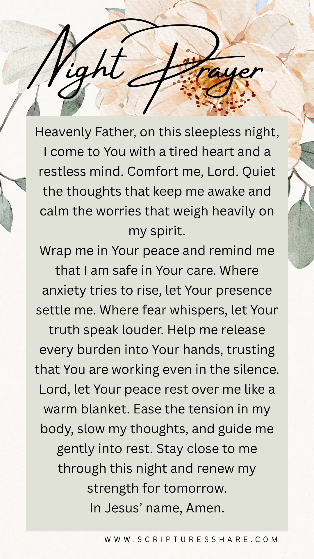Prayer For Comfort In Sleepless Nights – Rest In God’s Peace