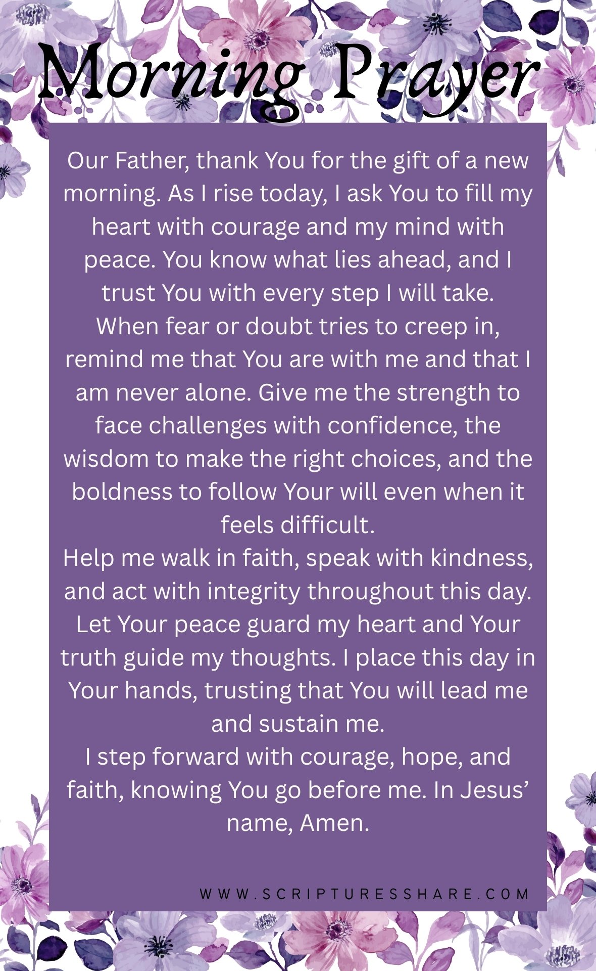 Prayer For Courage Each New Morning: Strength And Faith