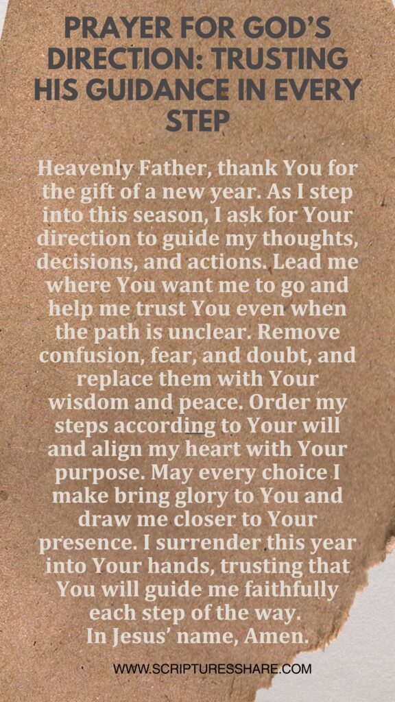 Prayer for God’s Direction