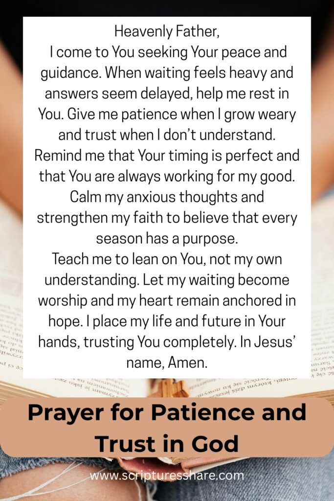 Prayer for Patience and Trust
