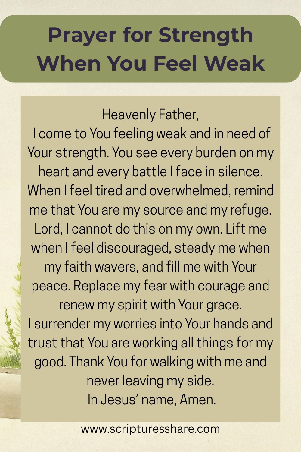 Prayer For Strength When You Feel Weak