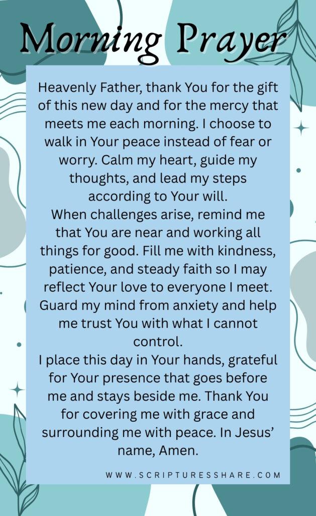 Morning Prayer for Peaceful Hearts and God’s Guidance Today
