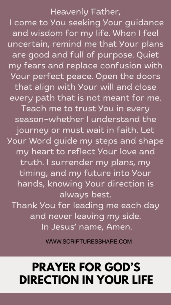 Prayer for God’s Direction in Your Life 