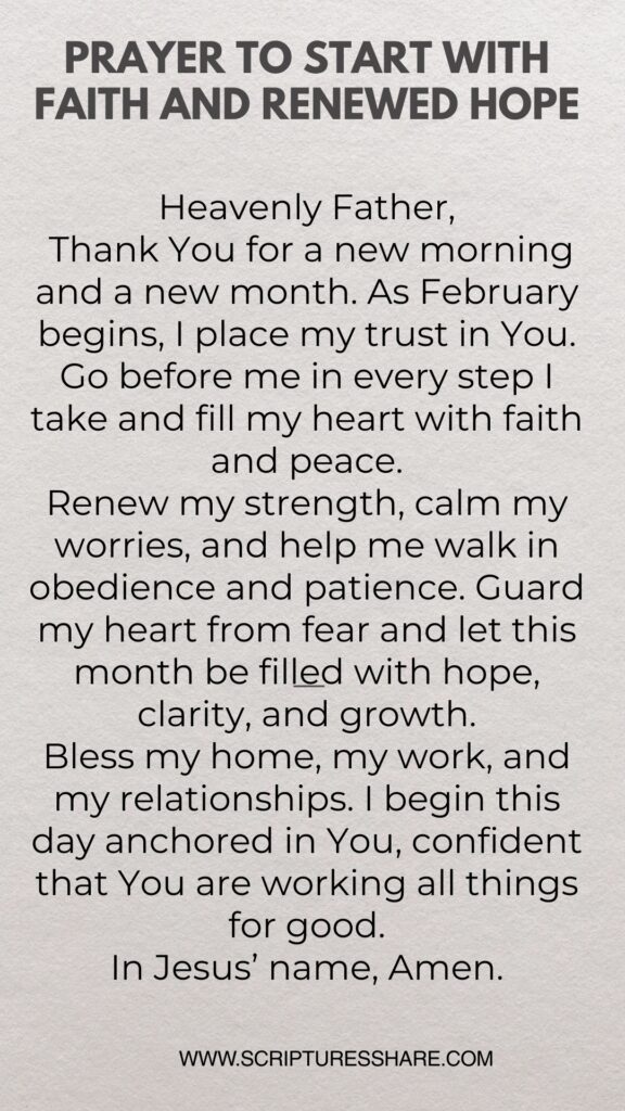 Prayer to Start February With Faith and Renewed Hope